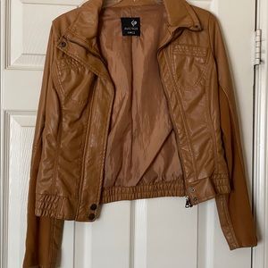 Brown leather jacket
